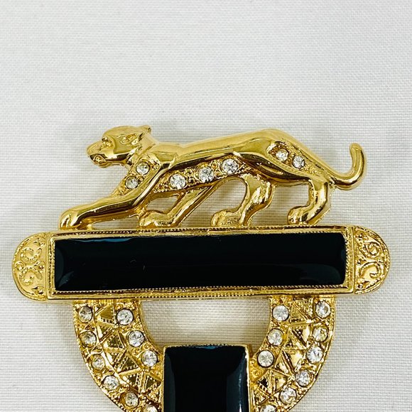 Rare Jackie Collins Panther and Crystal Brooch - Picture 3 of 6